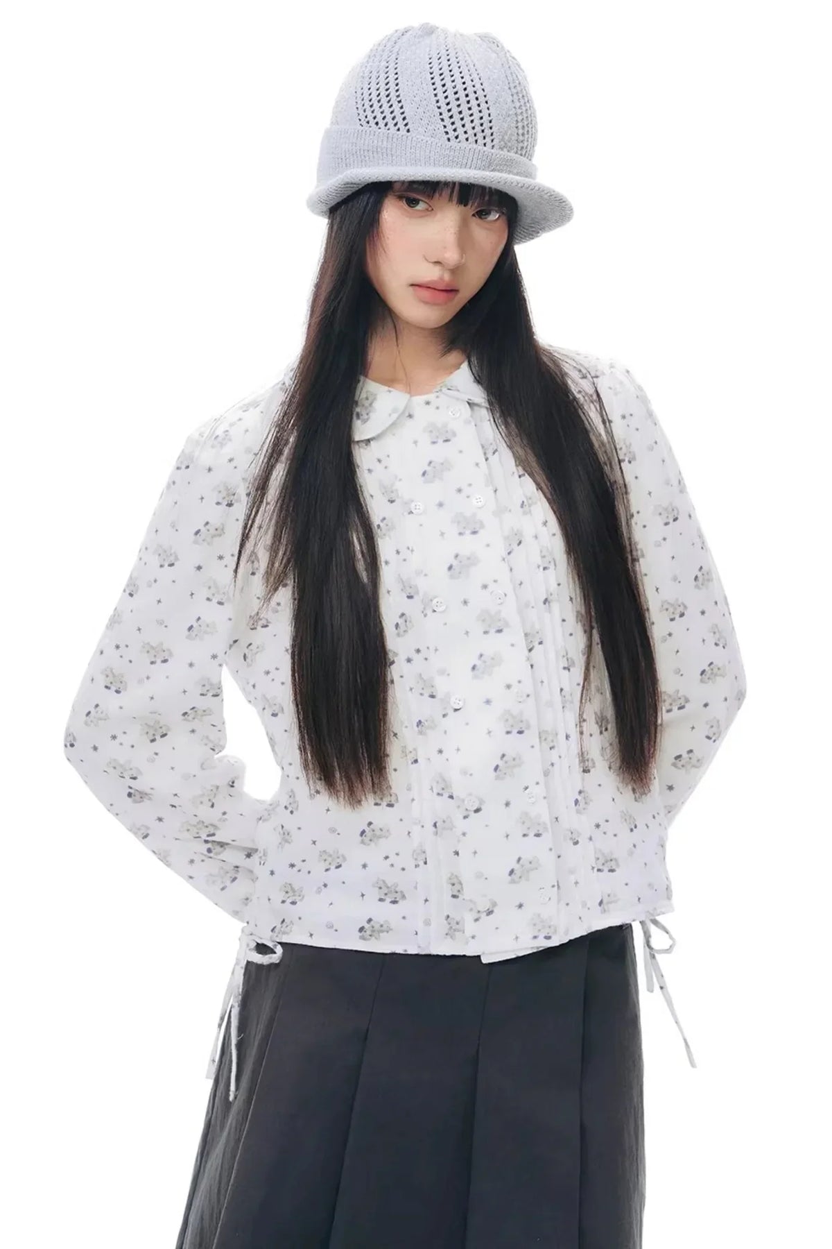 Pony Print Shirt Skirt Set-Up