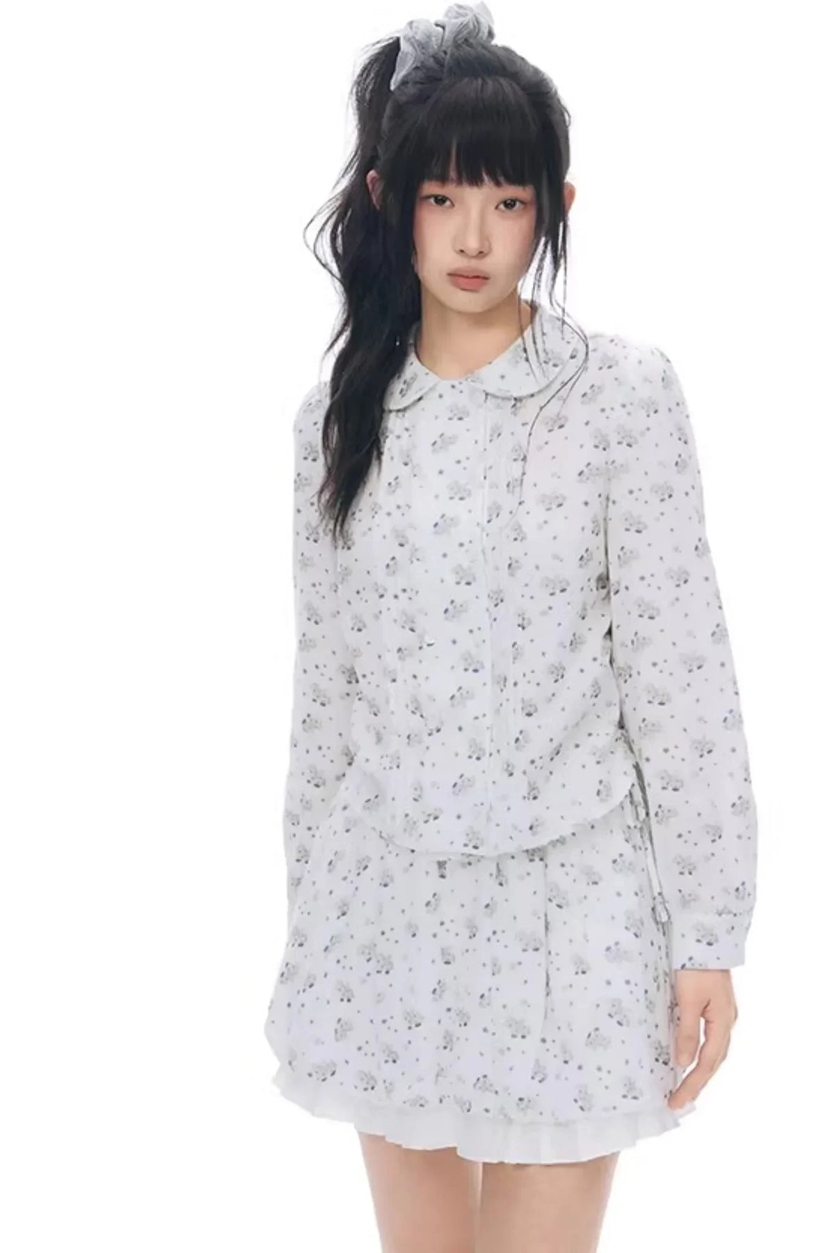 Pony Print Shirt Skirt Set-Up