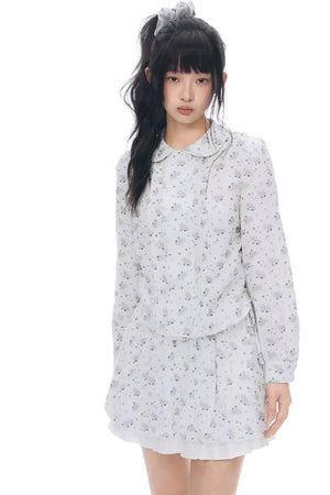Pony Print Shirt Skirt Set-Up