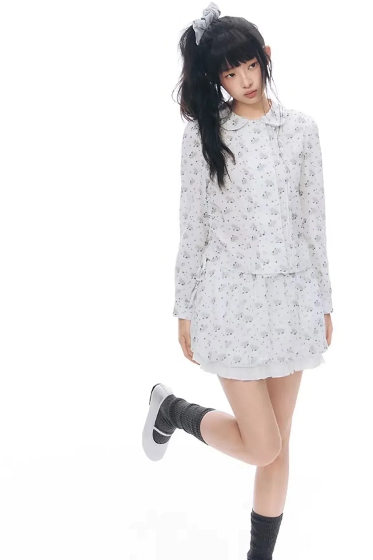 Pony Print Shirt Skirt Set-Up