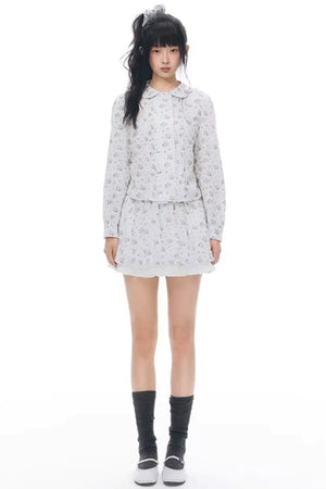 Pony Print Shirt Skirt Set-Up
