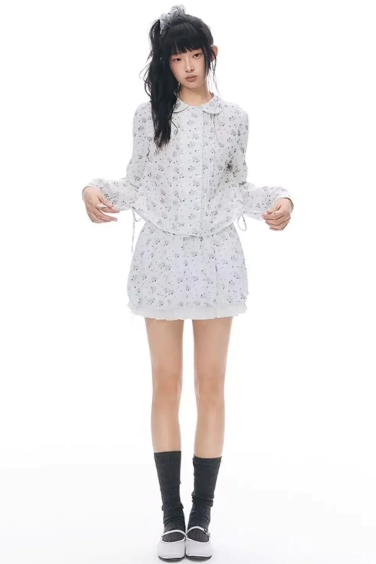 Pony Print Shirt Skirt Set-Up