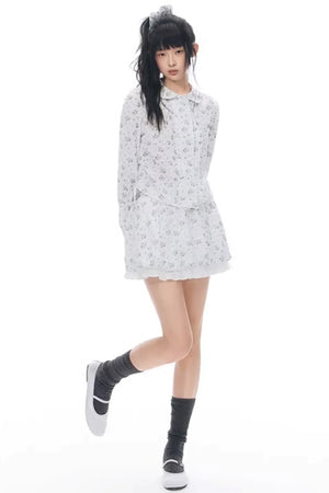Pony Print Shirt Skirt Set-Up