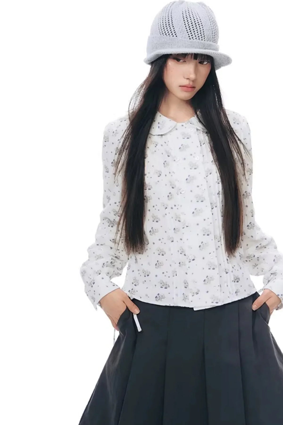 Pony Print Shirt Skirt Set-Up