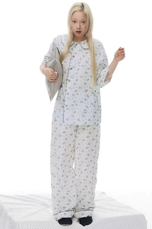 Pony-Printed Pajama Set-Up
