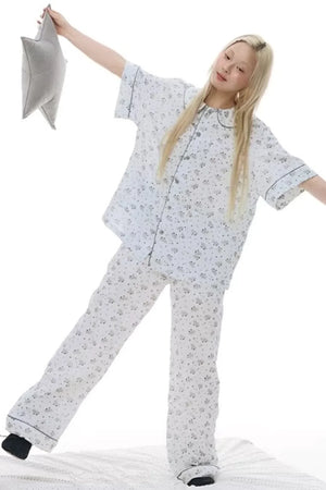 Pony-Printed Pajama Set-Up