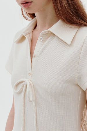 Premium Waffle Polo Dress
