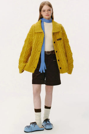 Preppy Casual Corduroy Shorts