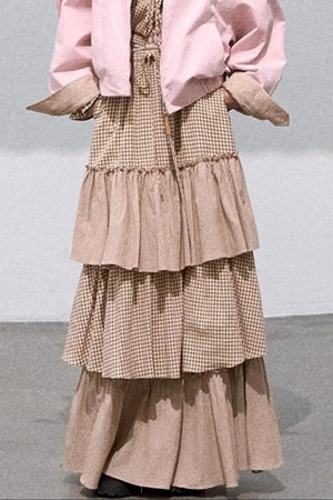 Preppy Cotton Strappy Cake Skirt Set-Up