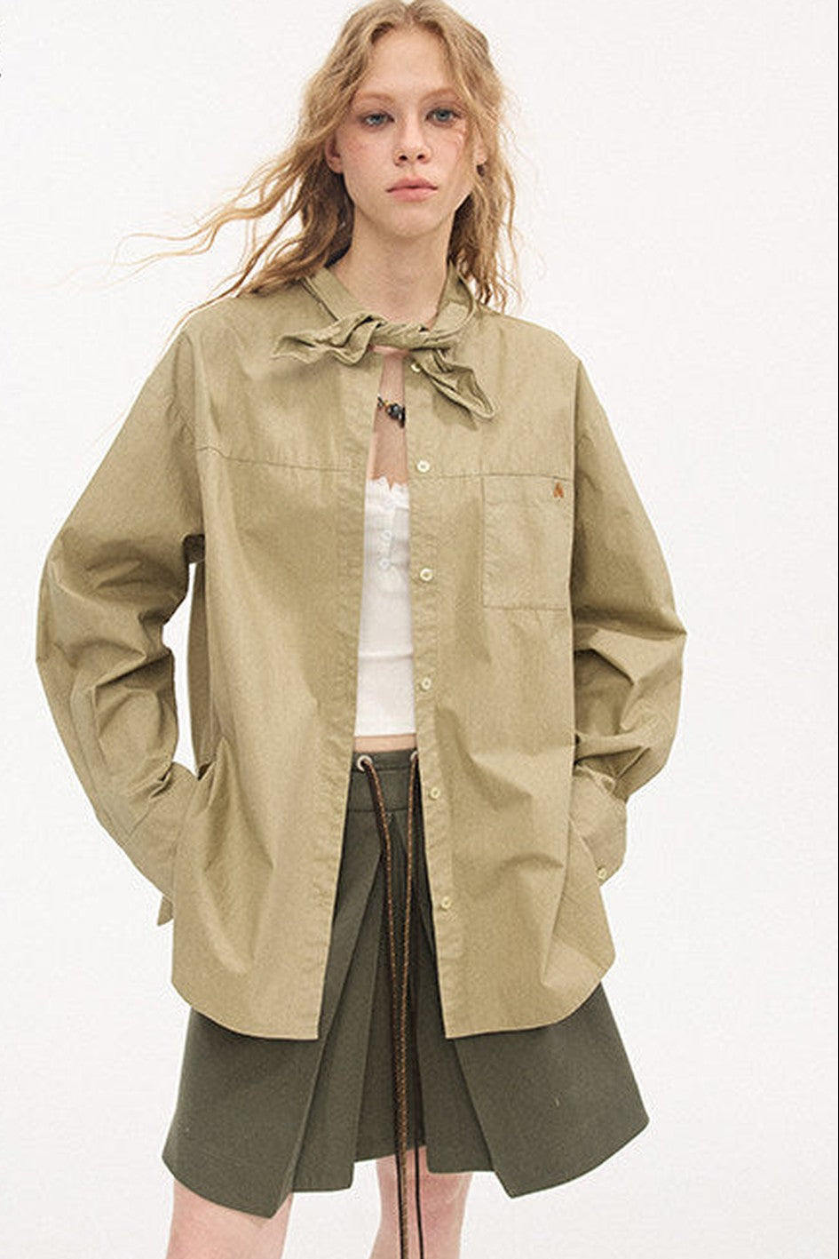 Preppy Long Sleeve Embroidered Shirt