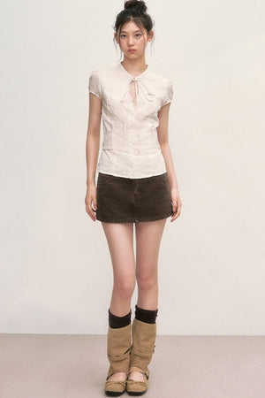 Preppy Puff Sleeve Blouse