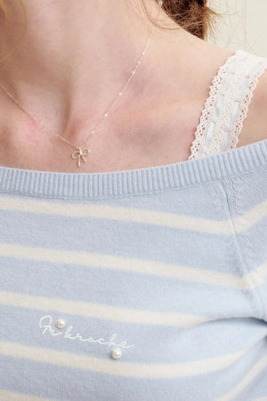 Preppy Style Striped Knit Top