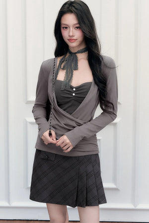Preppy Suspender Top and Skirt Set-Up