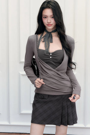 Preppy Suspender Top and Skirt Set-Up