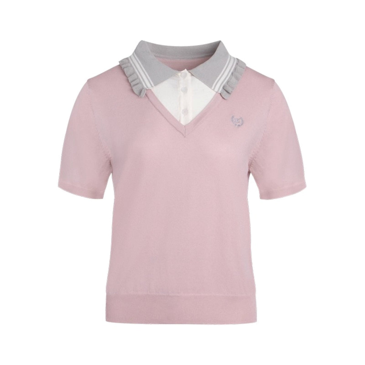 Preppy V-Neck Knit Top