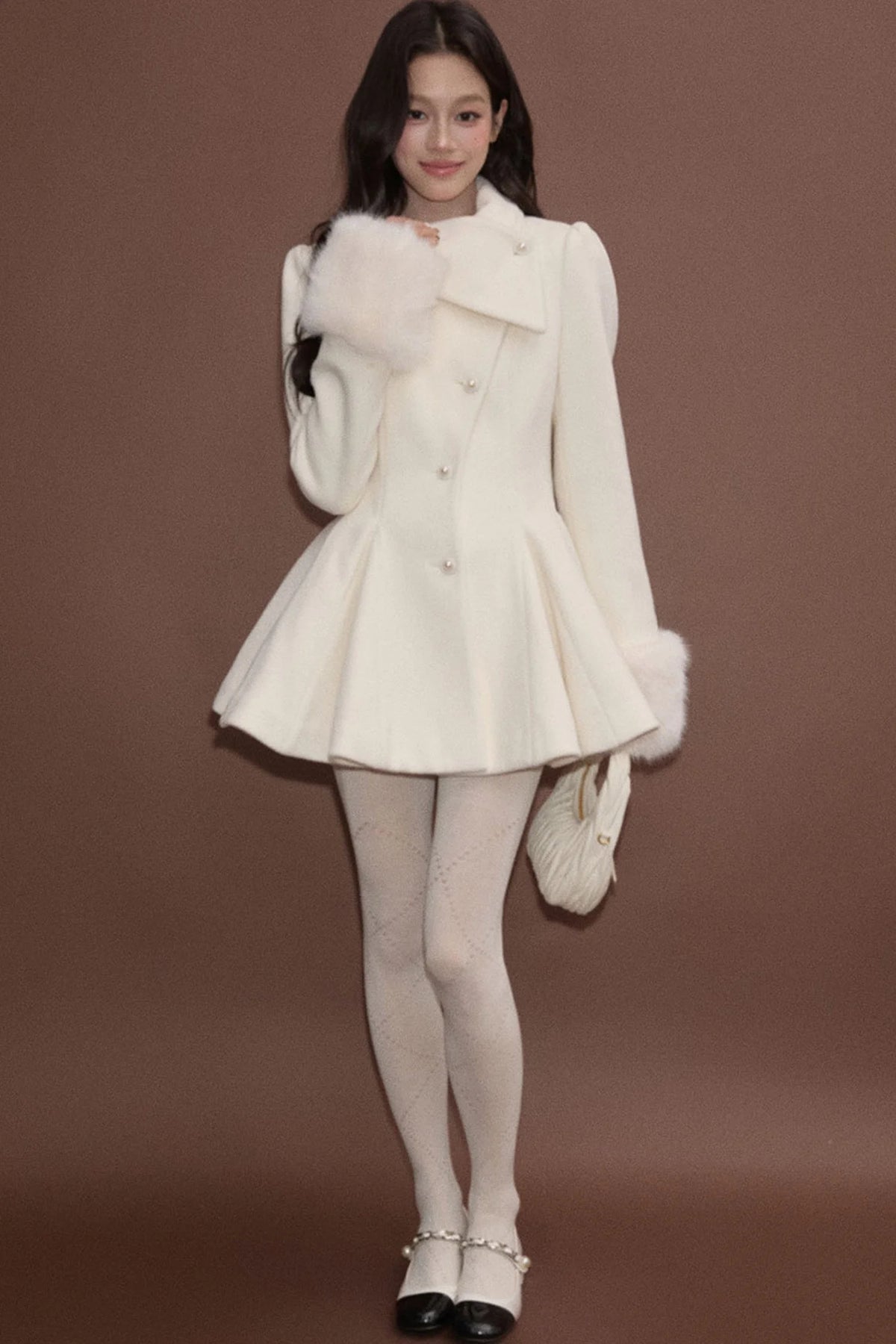 Princess Style Woolen Dress Coat
