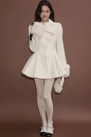 Princess Style Woolen Dress Coat