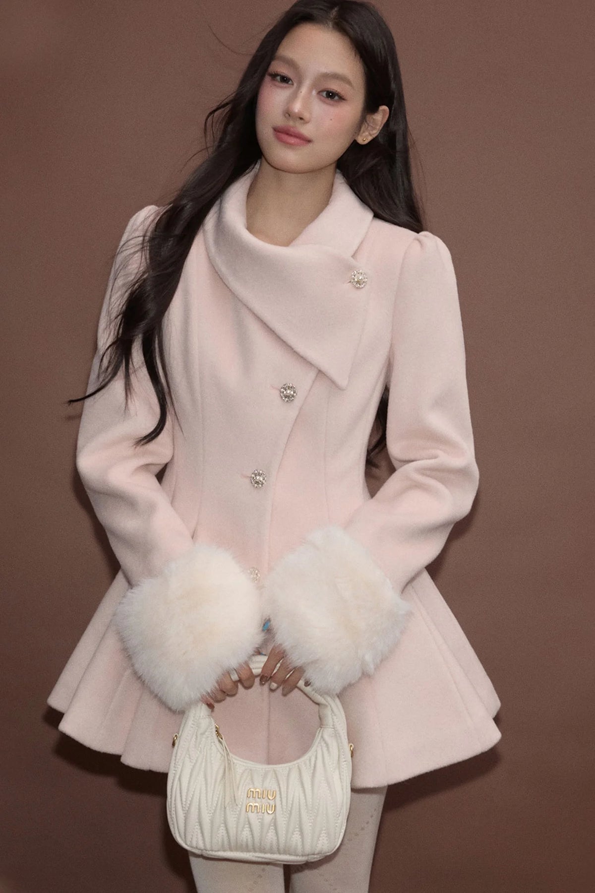 Princess Style Woolen Dress Coat
