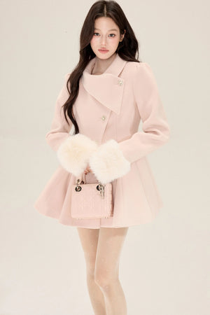 Princess Style Woolen Dress Coat