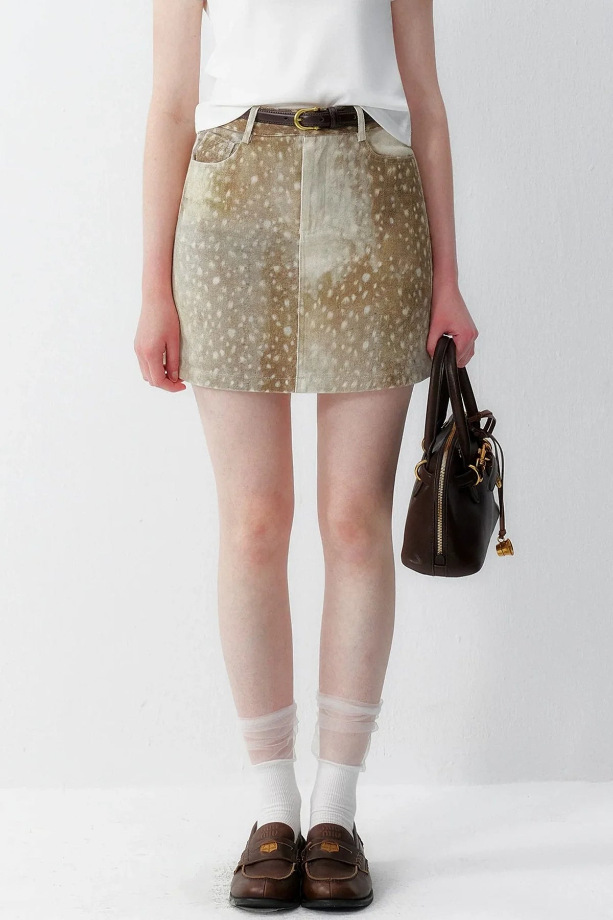 Print Polyester Mini Skirt