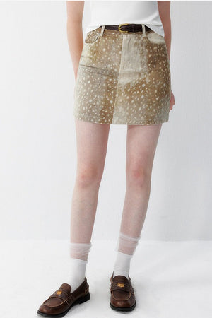 Print Polyester Mini Skirt