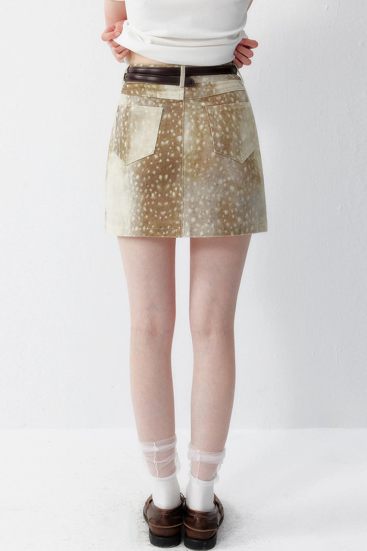 Print Polyester Mini Skirt