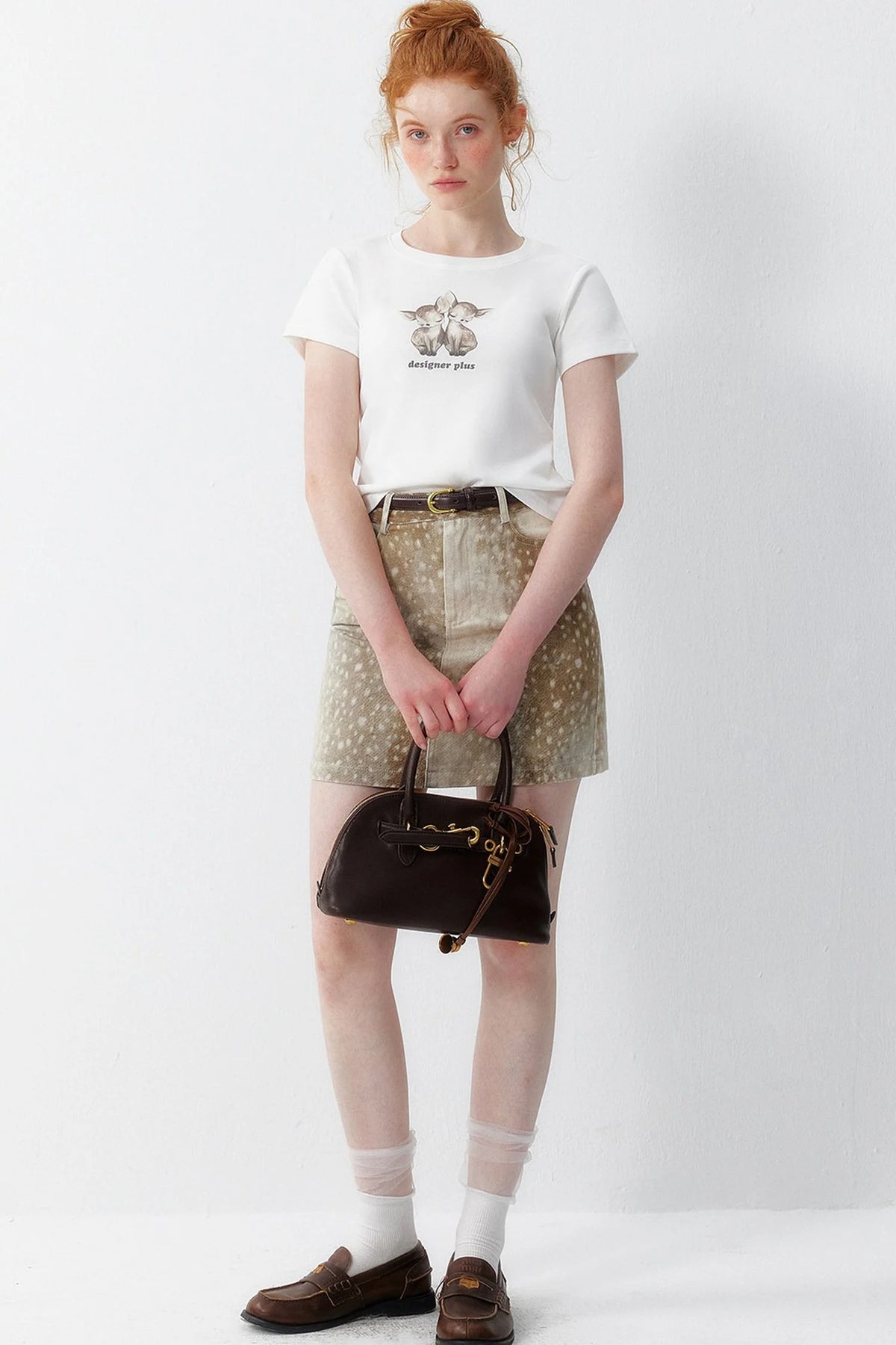 Print Polyester Mini Skirt
