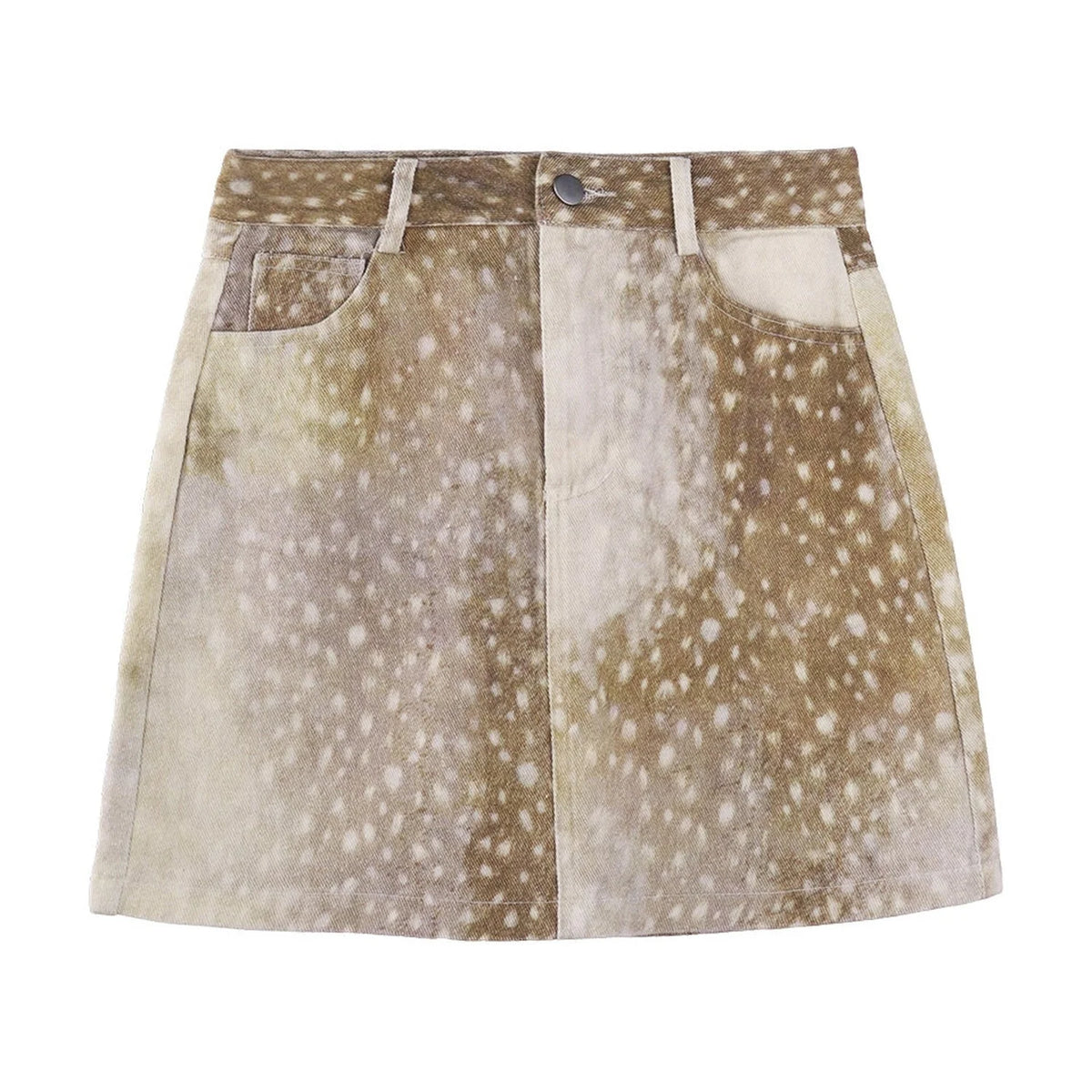Print Polyester Mini Skirt