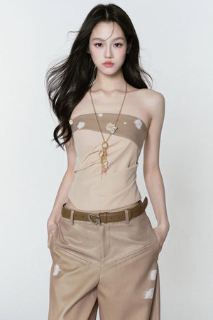 Printed Brown Breeze Blouse & Pants Set-Up