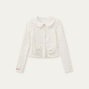 Printed Doll Collar Blouse Set-Up