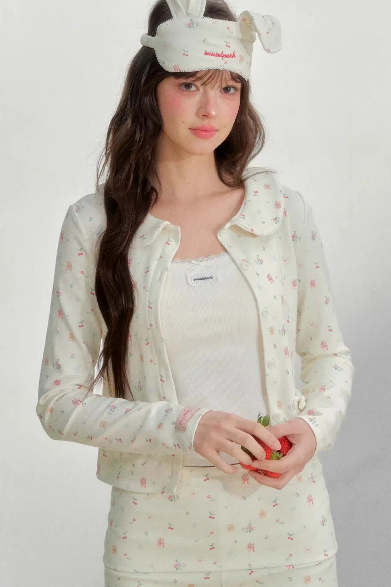 Printed Doll Collar Blouse Set-Up