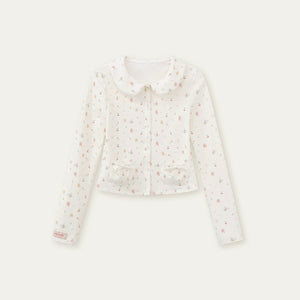 Printed Doll Collar Blouse Set-Up