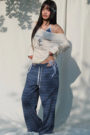 Printed Sun Protection Blouse and Trousers Set-Up