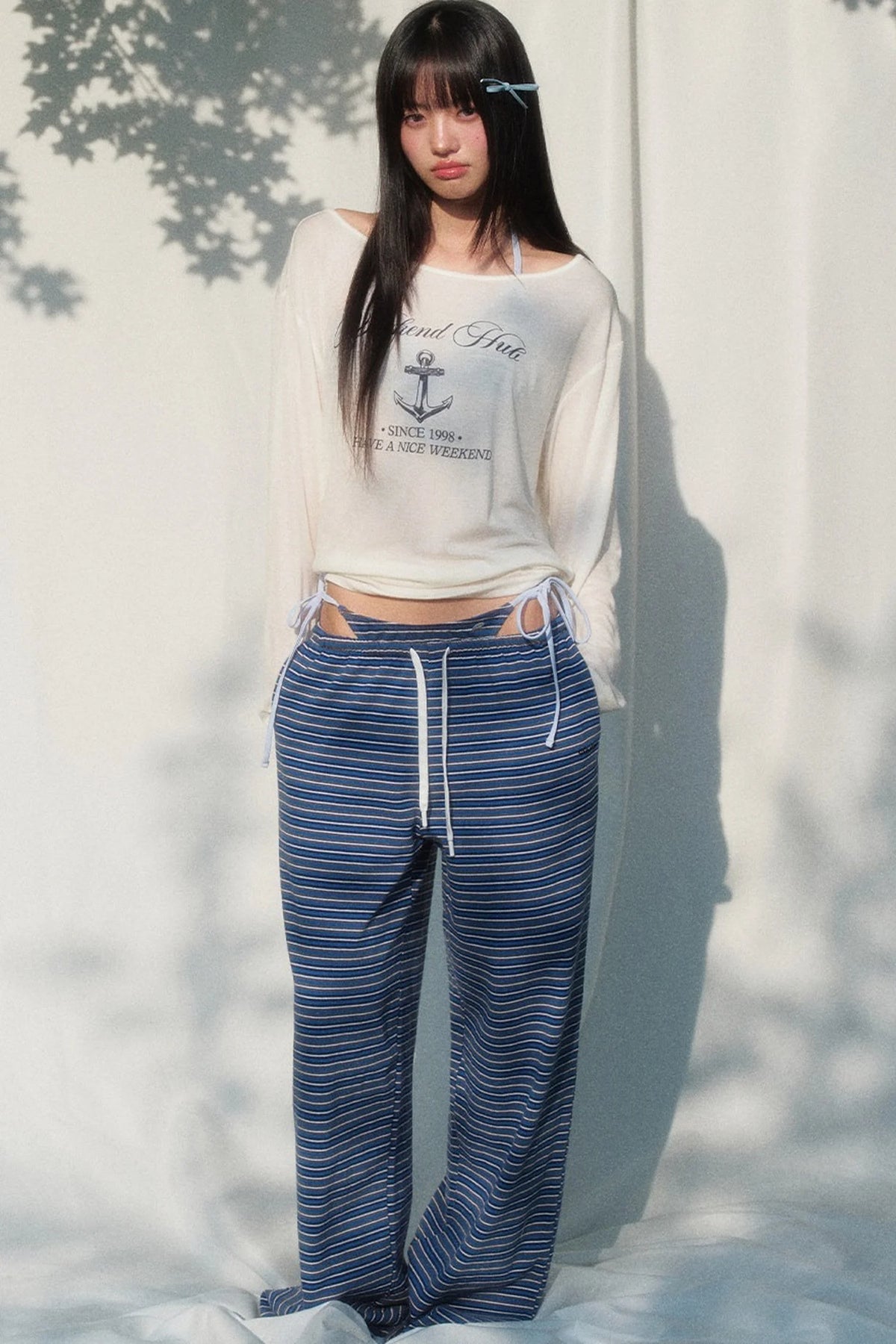 Printed Sun Protection Blouse and Trousers Set-Up
