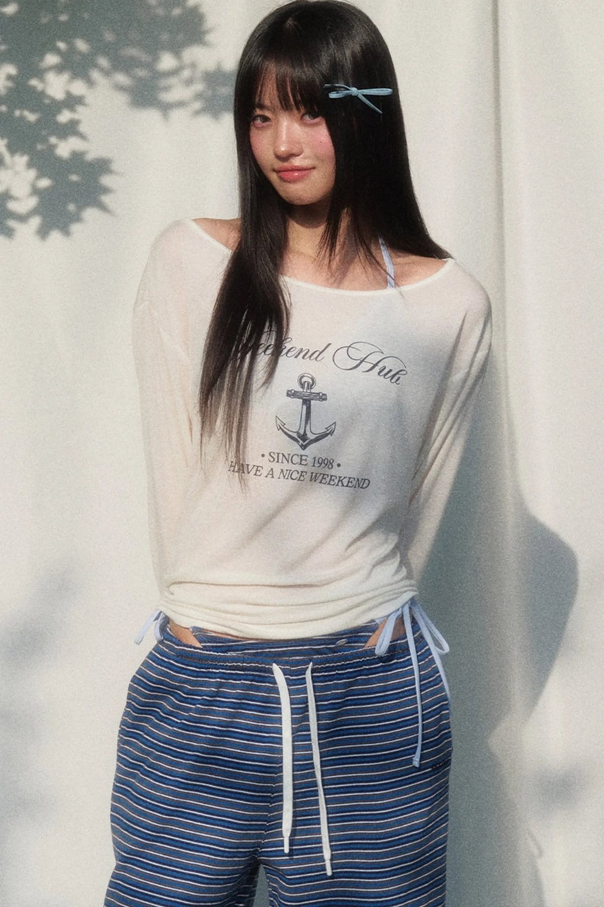 Printed Sun Protection Blouse and Trousers Set-Up