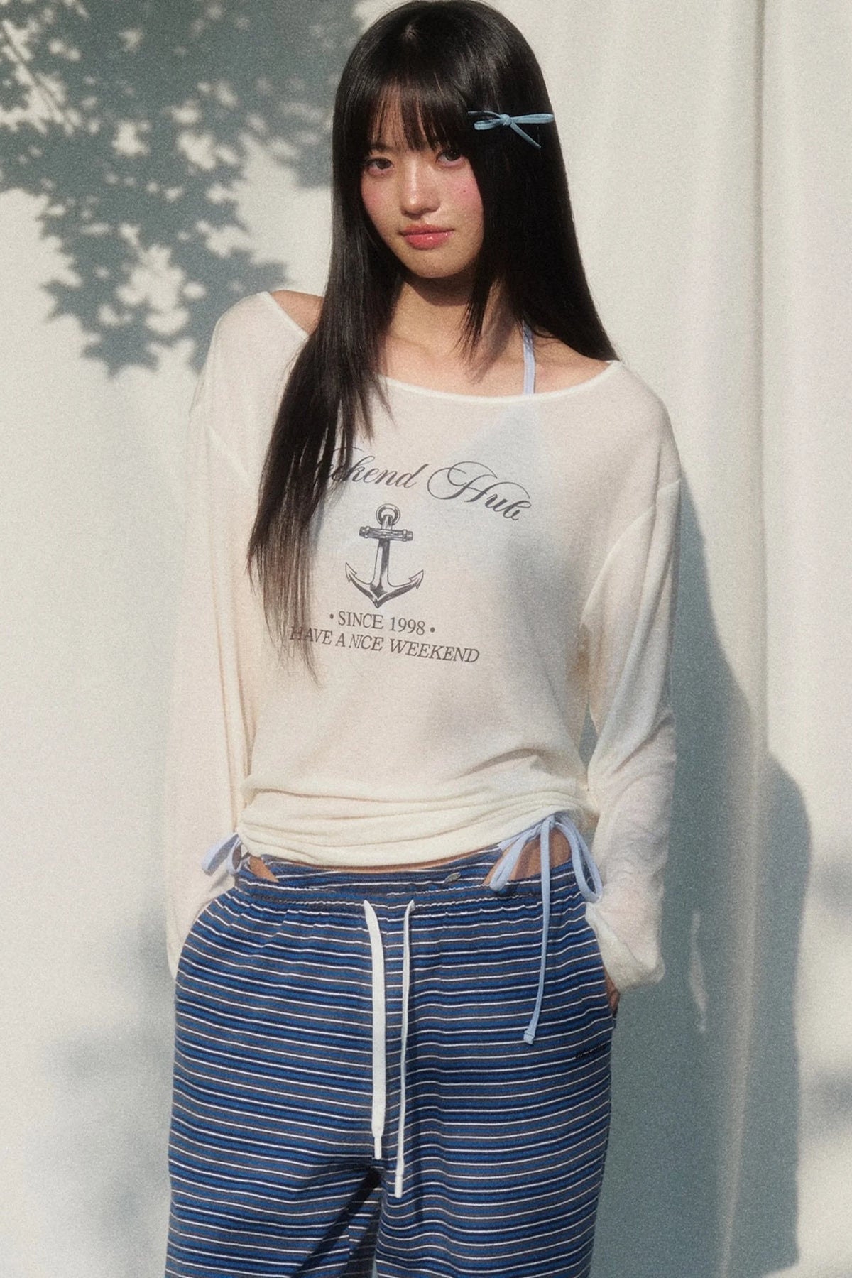 Printed Sun Protection Blouse and Trousers Set-Up