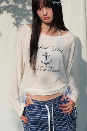 Printed Sun Protection Blouse and Trousers Set-Up