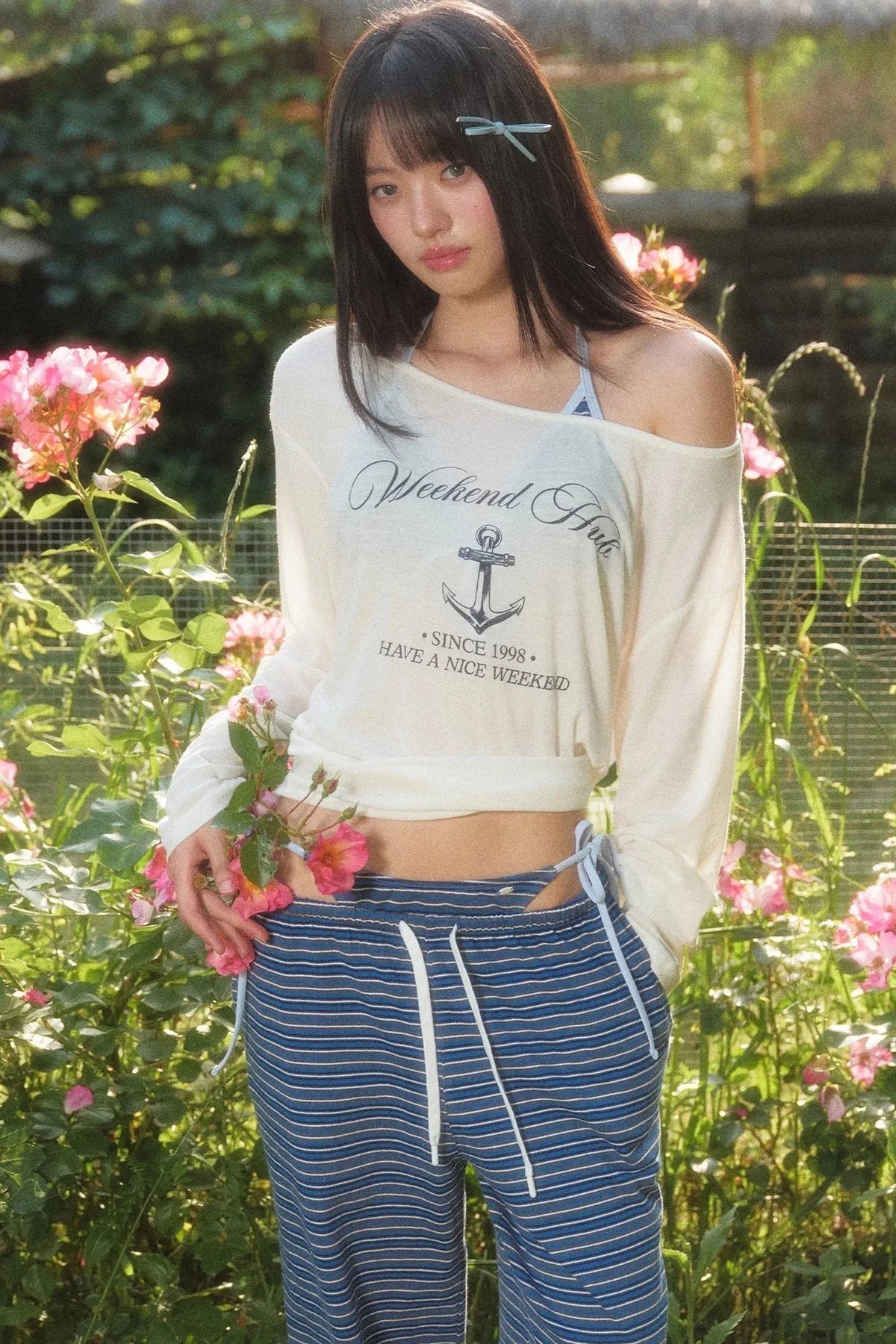 Printed Sun Protection Blouse and Trousers Set-Up