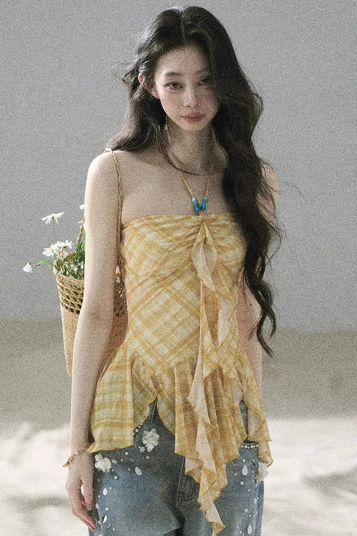 Provençal Fields Quilted Halter Top