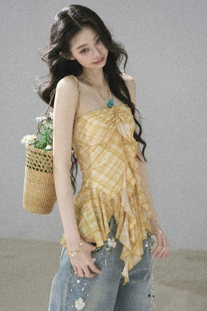 Provençal Fields Quilted Halter Top