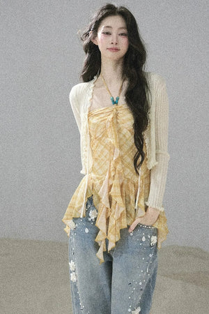Provençal Fields Quilted Halter Top