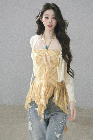 Provençal Fields Quilted Halter Top