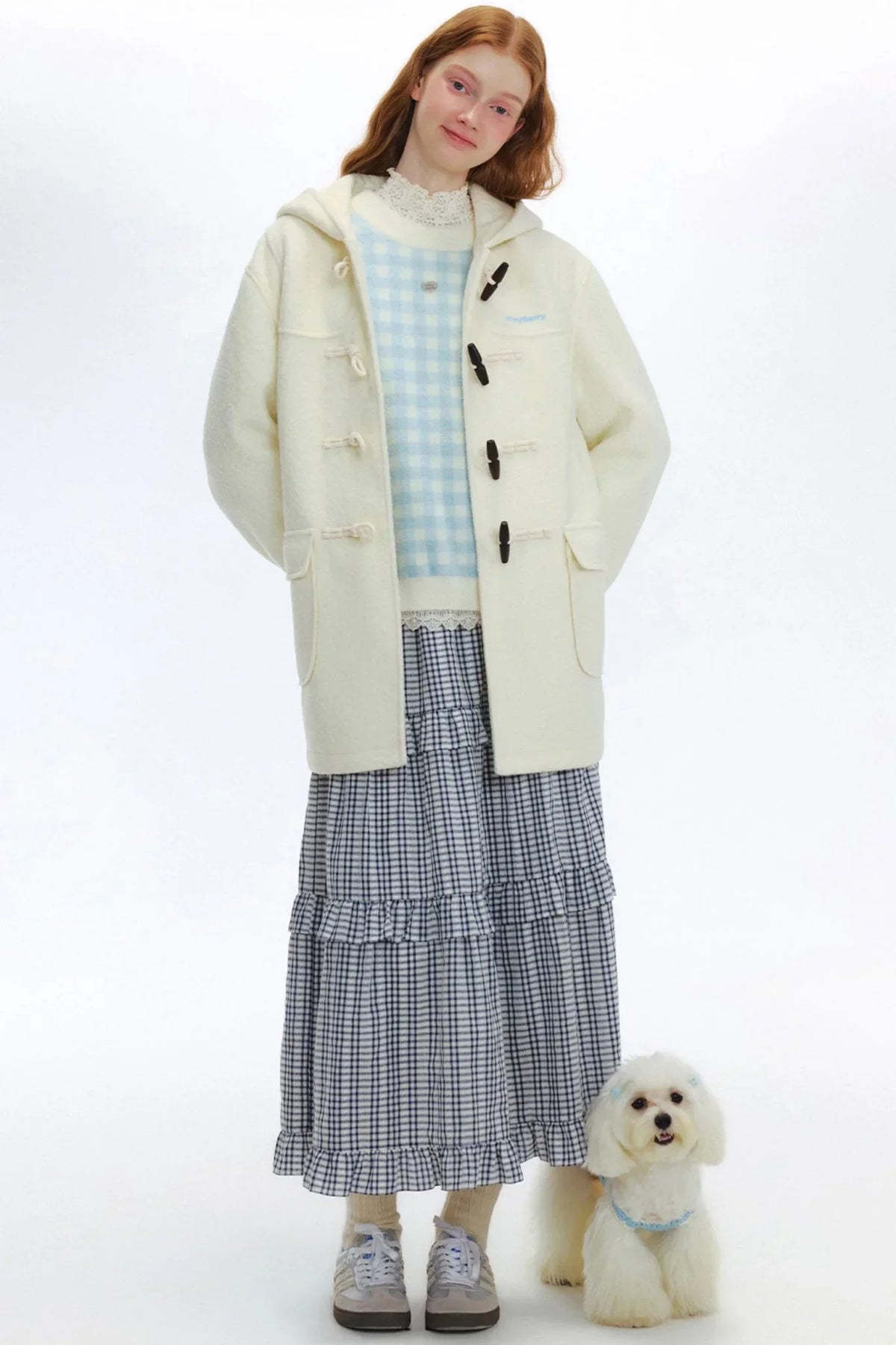 Puff Academy Hooded Tweed Coat