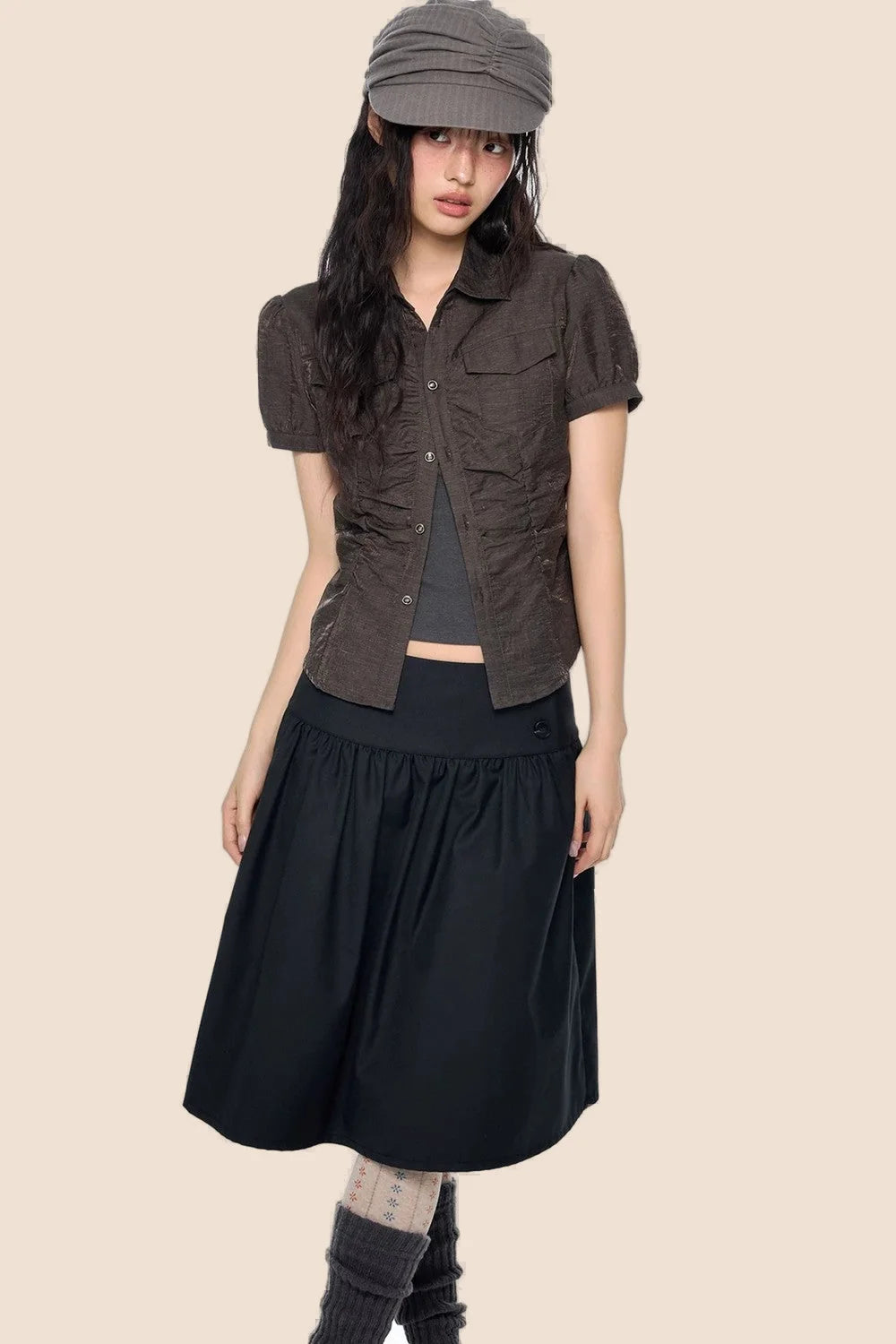 Puff Sleeve Crop Blouse