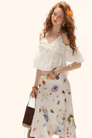 Puff Sleeve Floral Camisole Top