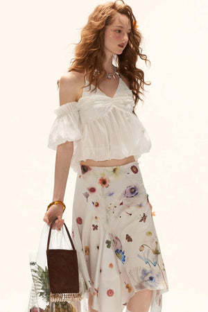Puff Sleeve Floral Camisole Top