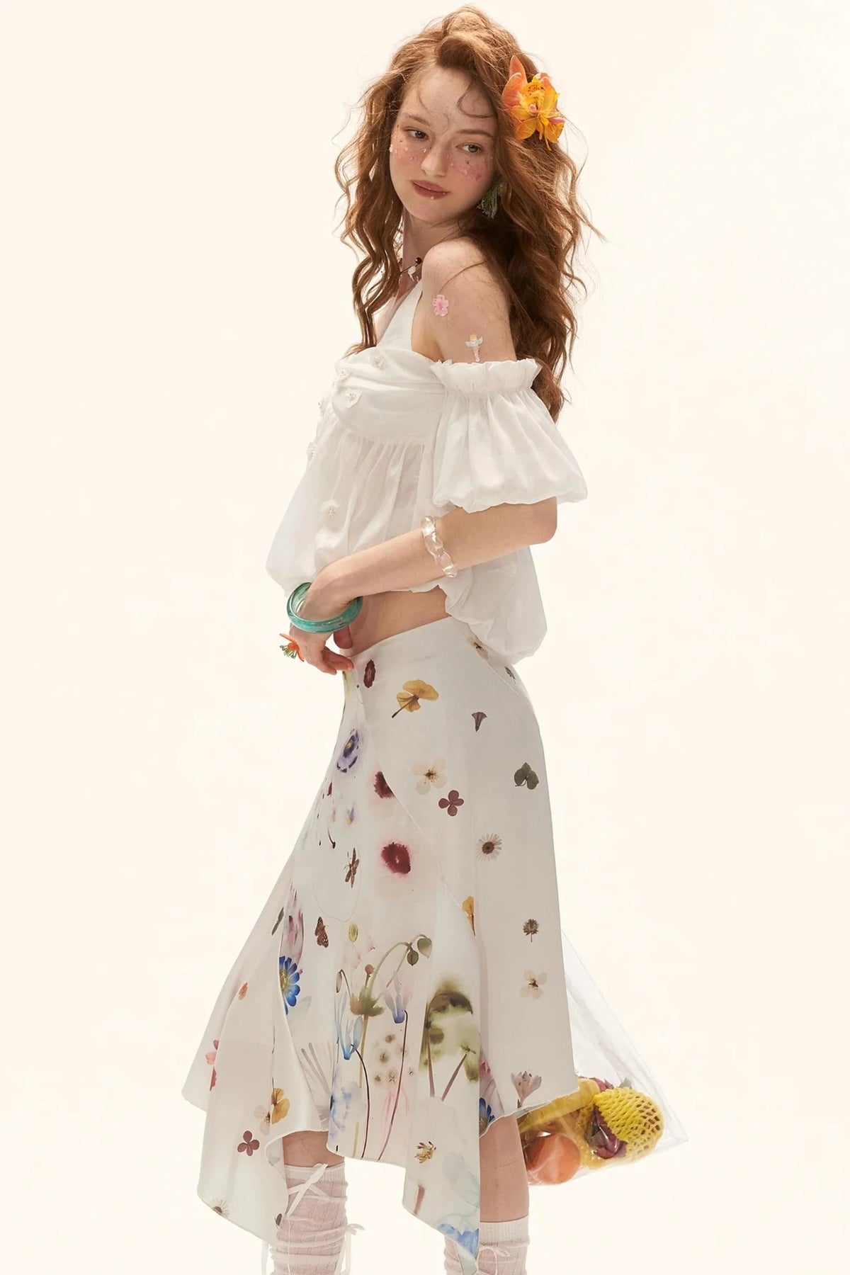 Puff Sleeve Floral Camisole Top