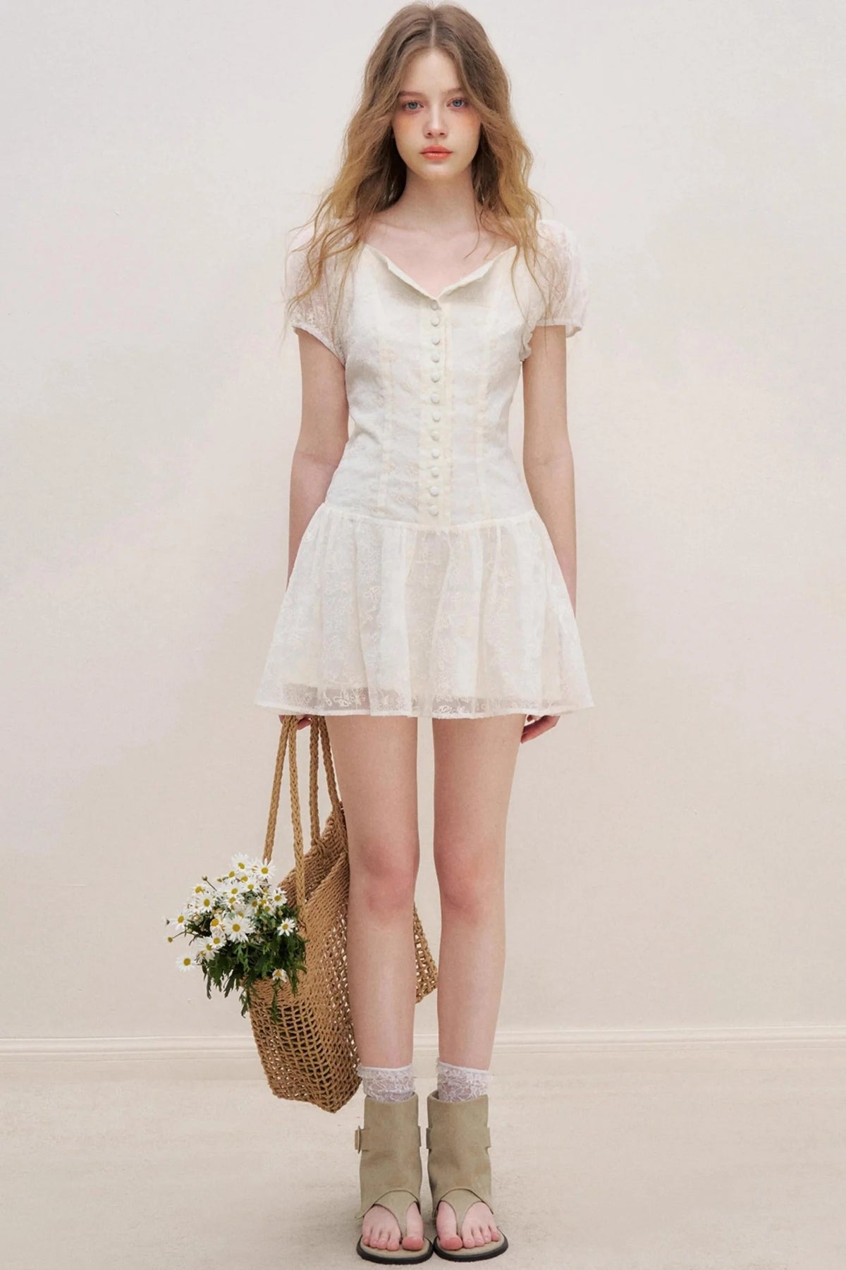 Puff Sleeve Floral Dress