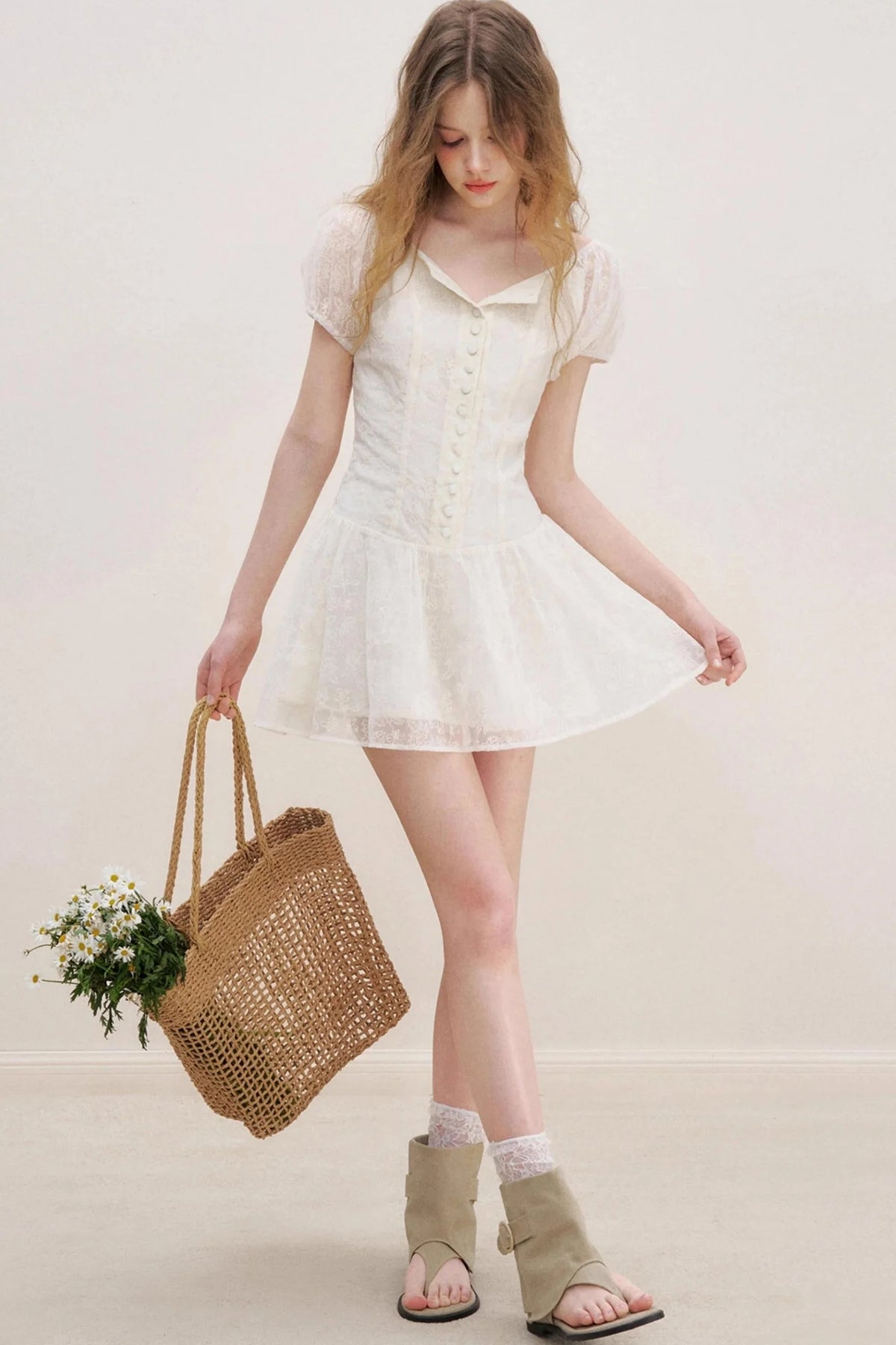 Puff Sleeve Floral Dress