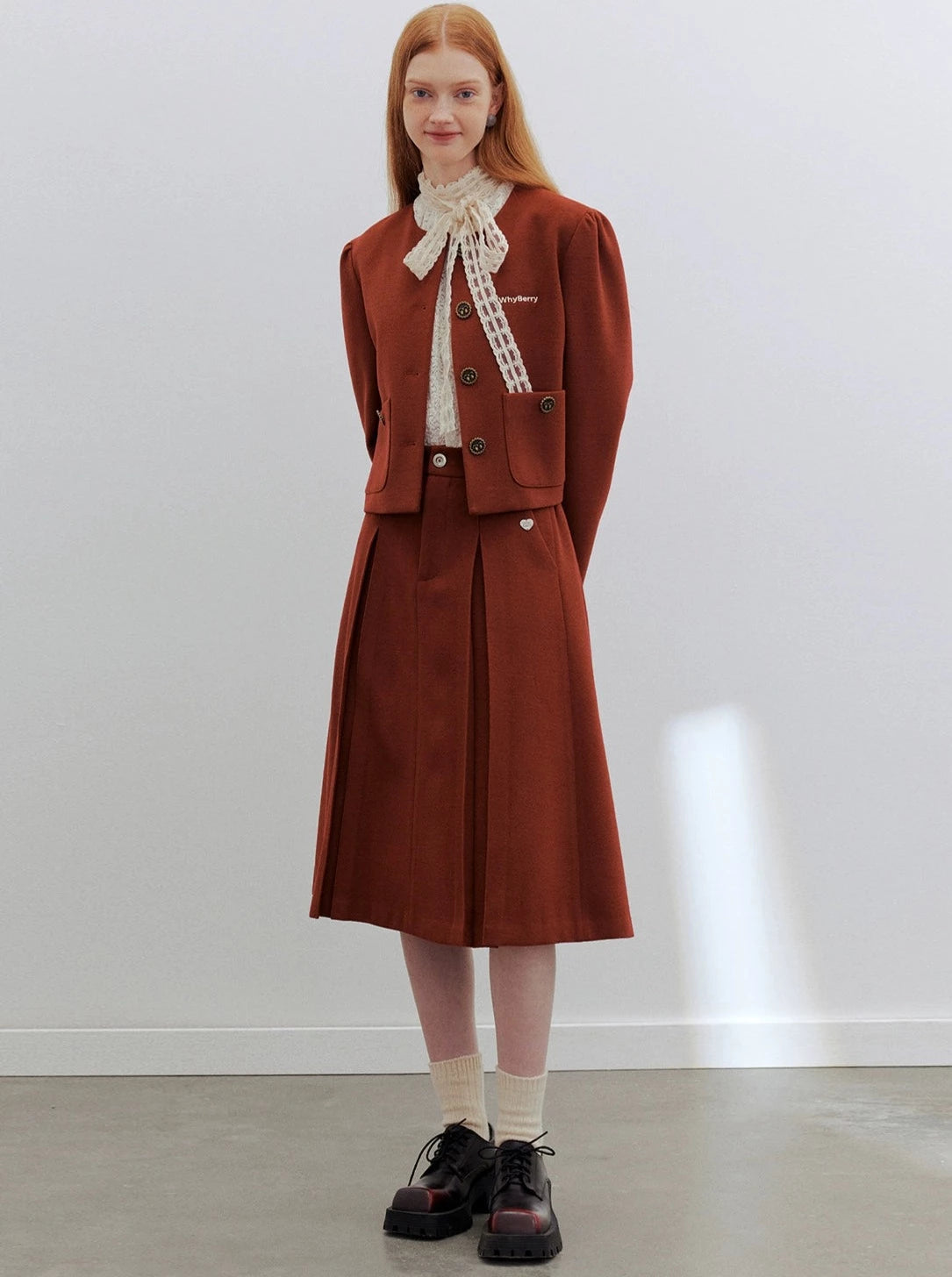 Puff sleeve round neck jacket